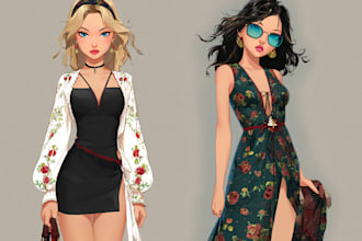 draw a fashion illustration or sketch
