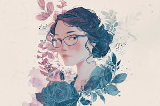 make traditional old man watercolor portraits for you