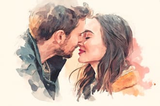 draw a digital watercolor portrait
