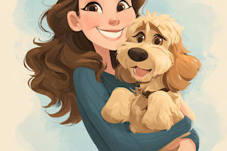 draw disney pet portrait illustration