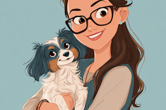 draw disney pet cartoon style for you pet