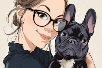make disney pets portrait illustration in disney style