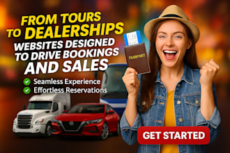 build modern tour or travel booking website, trucking or car dealership website