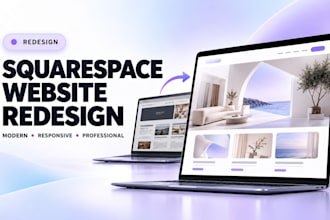 redesign squarespace website with mordern professional look