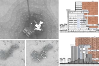 create 2d architectural visuals and diagrams and maps