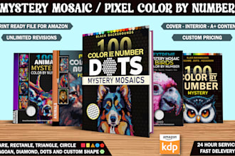 design custom mystery mosaic color by number book for adults