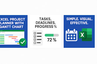 design an excel project planner with gantt chart