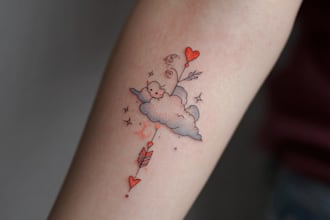 drawn and design cute simple tattoo based on your concept