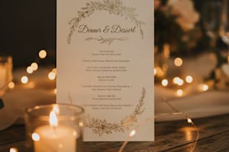 design elegant wedding invitations, party and menu cards