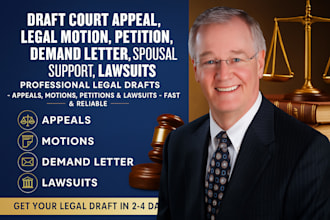 draft court appeal legal motion  petition demand letter spousal support lawsuits