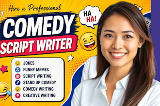 write movies script comedy script funny humor joke screenplay short play film