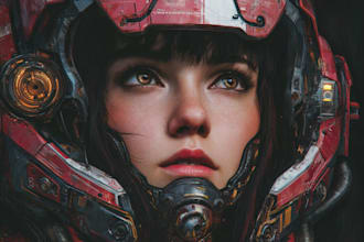 design stunning sci fi portrait art