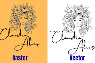 redraw, vectorize and recreate logo from image