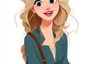 do cute disney cartoon portrait