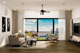 create stunning interior design,cgi dinning,master bedroom,loft apartment mockup