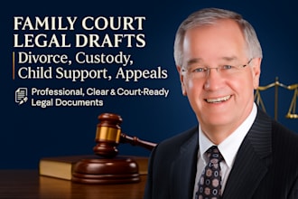 draft custody divorce document child support letter family court legal writing