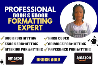 do amazon KDP book editing, book formatting for publishing, interior book design