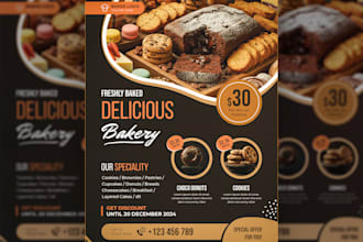 create stunning food flyer for bakery, cafe and restaurant