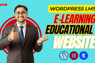 create wordpress lms, elearning, or educational website