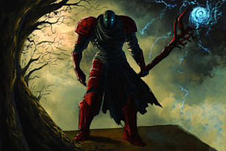 do dark fantasy art illustrations in a painterly style
