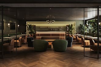 redesign modern 3d restaurant,bar interior, cafe,dining area,nightclub rendering
