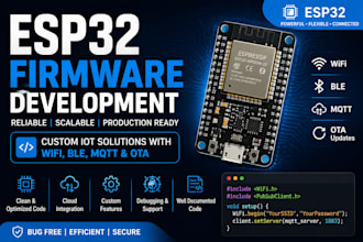 develop esp32 firmware with wifi, ble, mqtt and ota