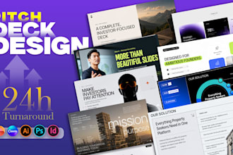 design startup investor pitch deck and powerpoint presentation pitch deck design