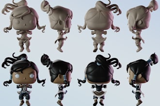 do 3d cartoon model,stylized avatars or mascot,vinyl toy in zbrush,action figure