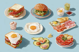 make detailed food cartoon illustration for you