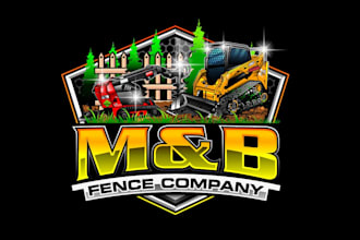 create graceful and fantastic fence and skid steer logo design