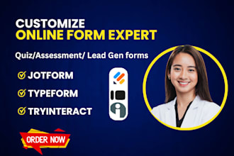 create professional jotform, typeform, for surveys and lead generation