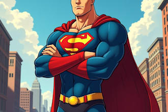design premium superhero caricature character
