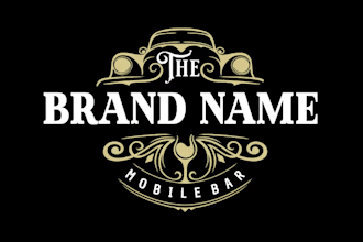 design a luxury vintage mobile bar logo for your brand