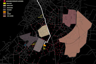 do mapping diagrams, architectural site analysis with plan and section render
