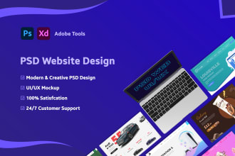 design modern website in PSD format or do website mockup