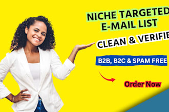 do niche targeted verified email list, b2b, bulk email list for email marketing
