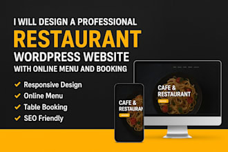 build a professional wordpress restaurant website with online menu and booking