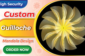 do custom guilloche mandala design, like floral and tattoo