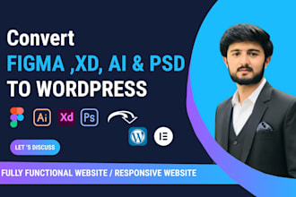 convert figma to wordpress website or figma to elementor