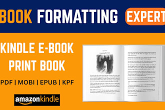 format your book for amazon KDP, epub, kindle and print