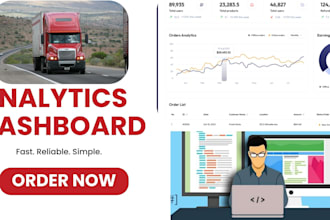 create analytics websites for truck logistics companies