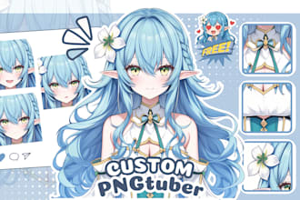 draw a custom pngtuber avatar in anime style for your stream