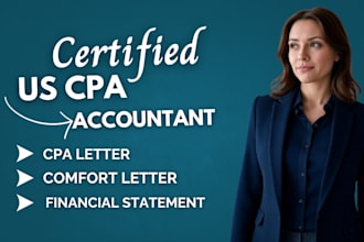 prepare and sign CPA letter, mortgage letter, comfort letter and ratio letter