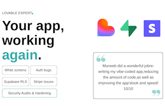 fix lovable app, website, or ai web app bugs quickly