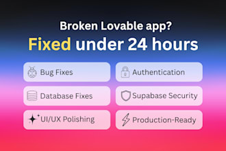 fix lovable app, website, or ai web app bugs quickly