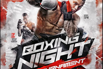 do sports, fitness, gym, workout, basketball, fight club, boxing event flyer