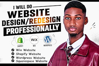 design or redesign shopify, wix, wordpress, squarespace,godaddy and odoo website