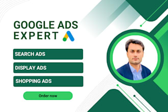 set up and optimize google ads for search, display, and shopping