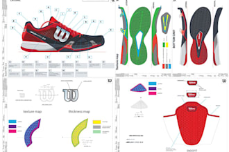 design shoes, footwear, and sneakers with tech pack