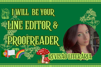 be your expert line editor and proofreader for your fiction book